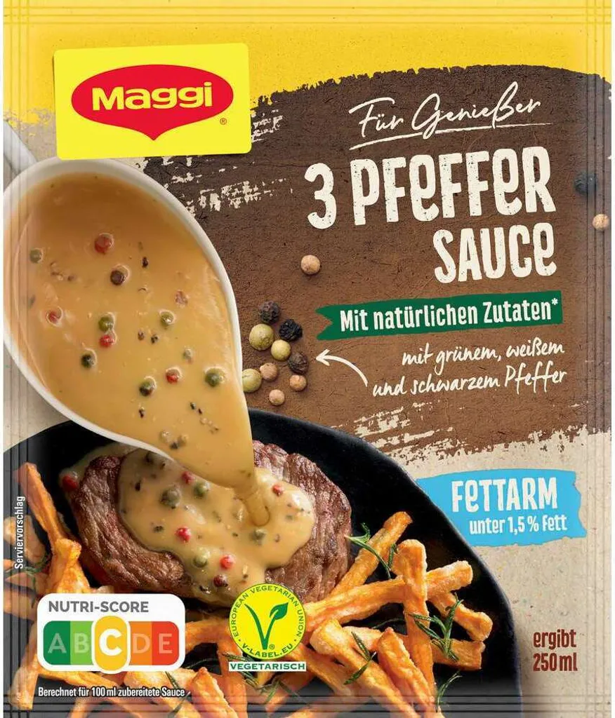 Maggi For Connoisseurs 3 Pepper Sauce low-fat aromatic finely spicy 33g