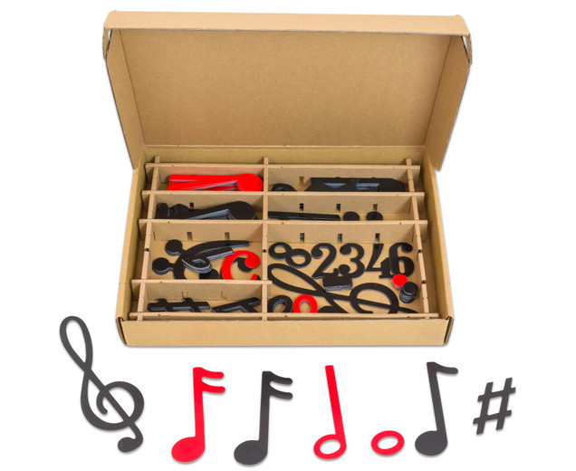 Magnetic Musical Notation Black Red