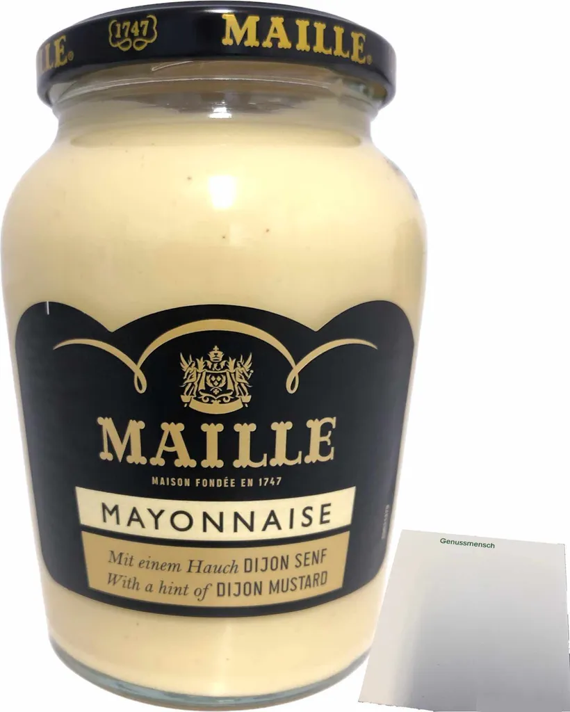 Maille Mayonnaise Gourmet mit einem Hauch Djon Senf (320g Glas) + usy Block