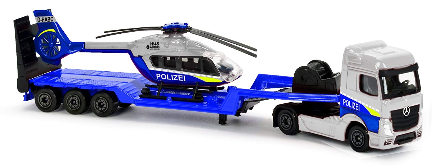Majorette 212053302Q01 Mercedes Benz Transporter With Helicopter