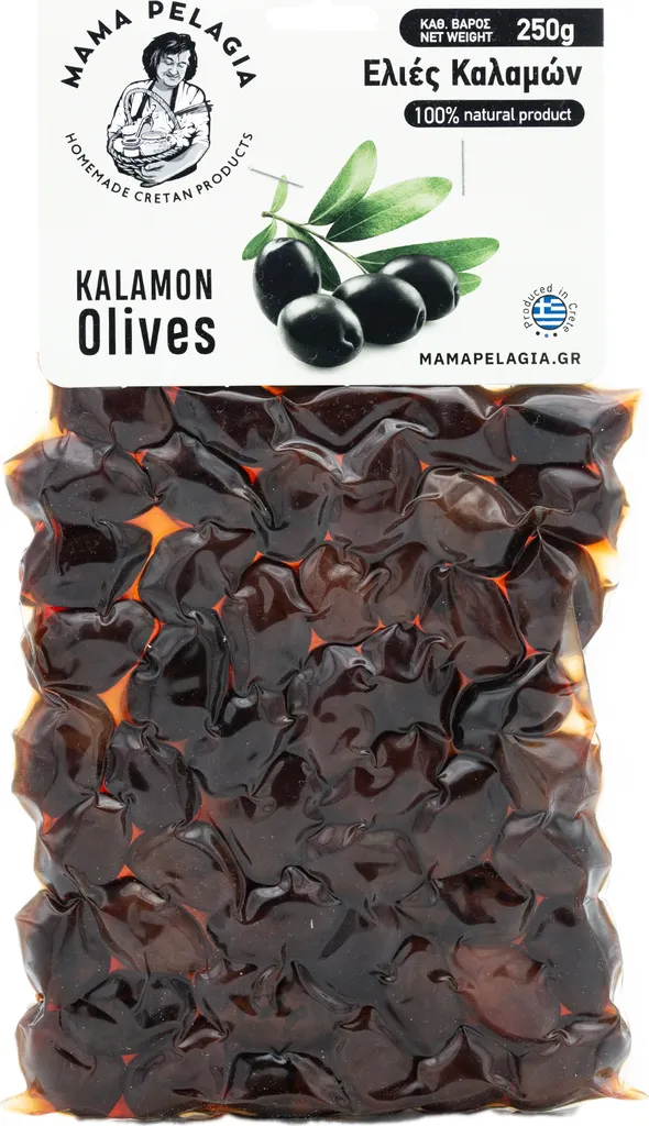 Mama Pelagia Kalamata Olives – Aromatic Greek Delicacy – 250g