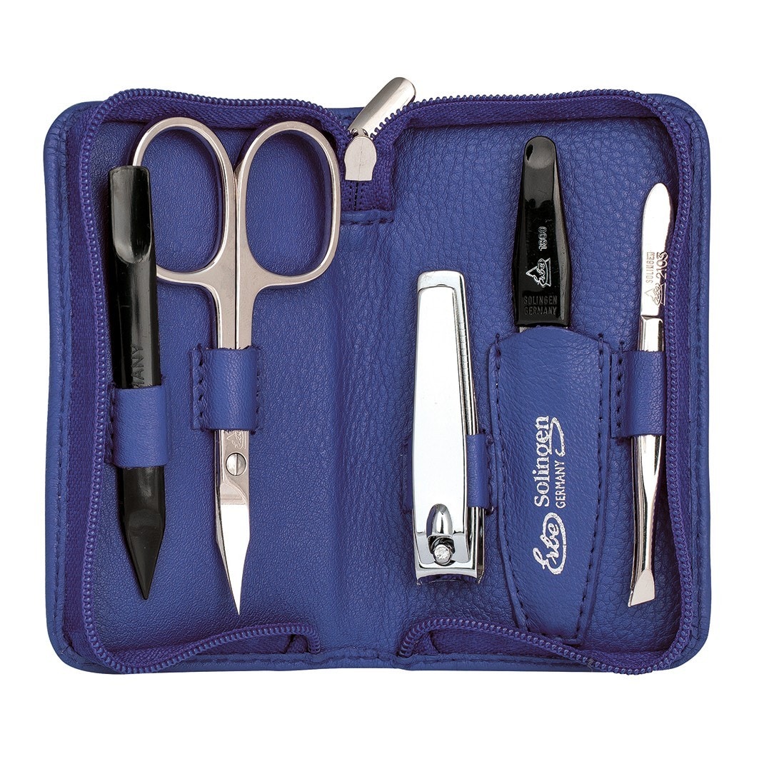 Manicure Set zipper-ethic series "Siena", blue, 5-pc.