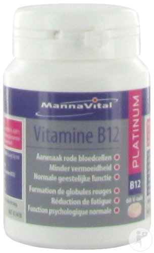 Mannavital Vitamins B12 Platinum 60 Herbal Tablets