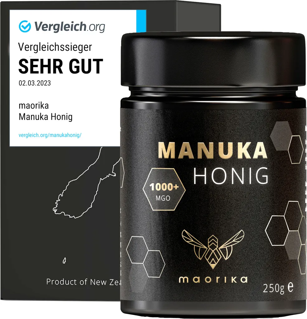 Manuka Honey 1000 MGO + 250g in a glass jar (opaque, no plastic) Original from New Zealand