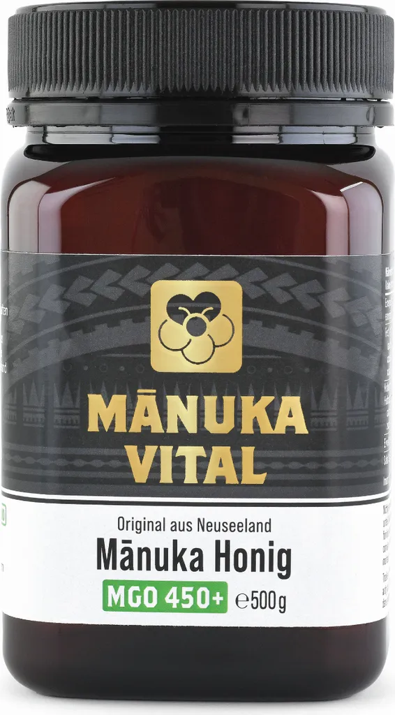 Manuka Vital MGO 450+ 500g | Das Manuka Honig ORIGINAL aus NEUSEELAND | 100% natürlich | Im Labor ANALYSIERTE Qualität | Pur & Roh