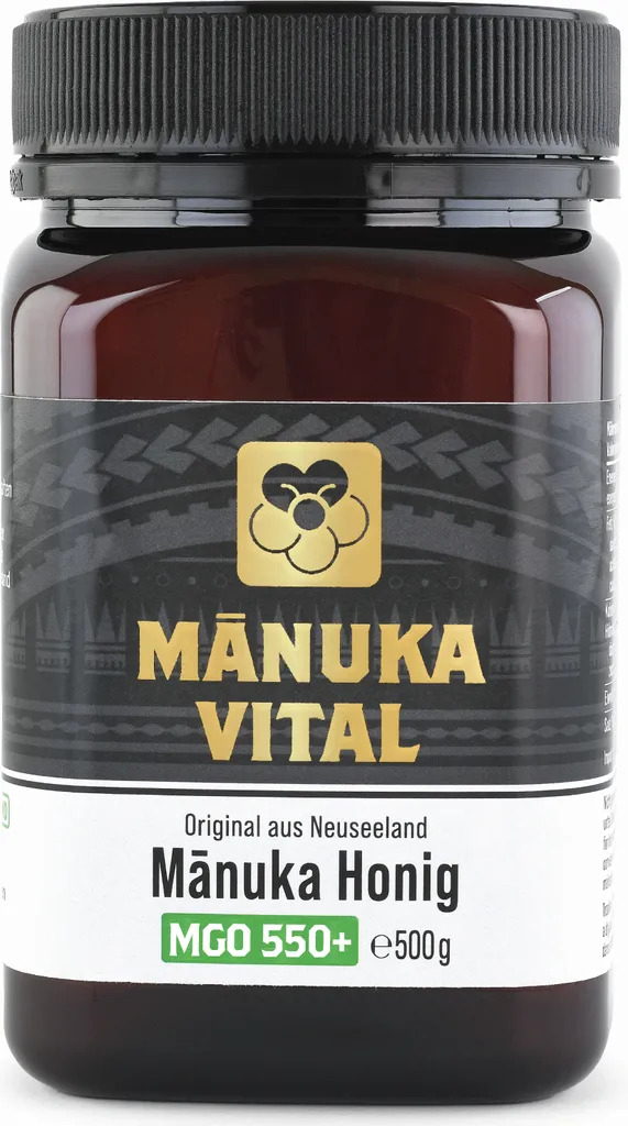 Manuka Vital MGO 550+ 500g | Das Manuka Honig ORIGINAL aus NEUSEELAND | 100% natürlich | Im Labor ANALYSIERTE Qualität | Pur & Roh