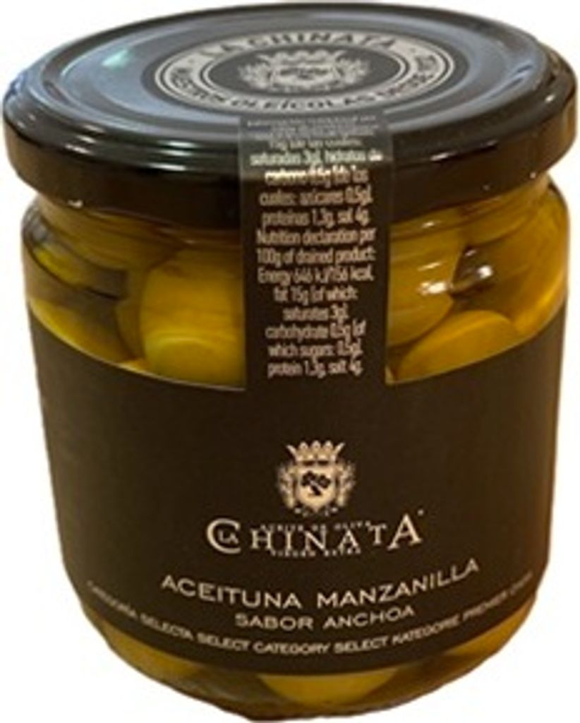 Manzanilla olives with anchovy flavor, La Chinata, 325g