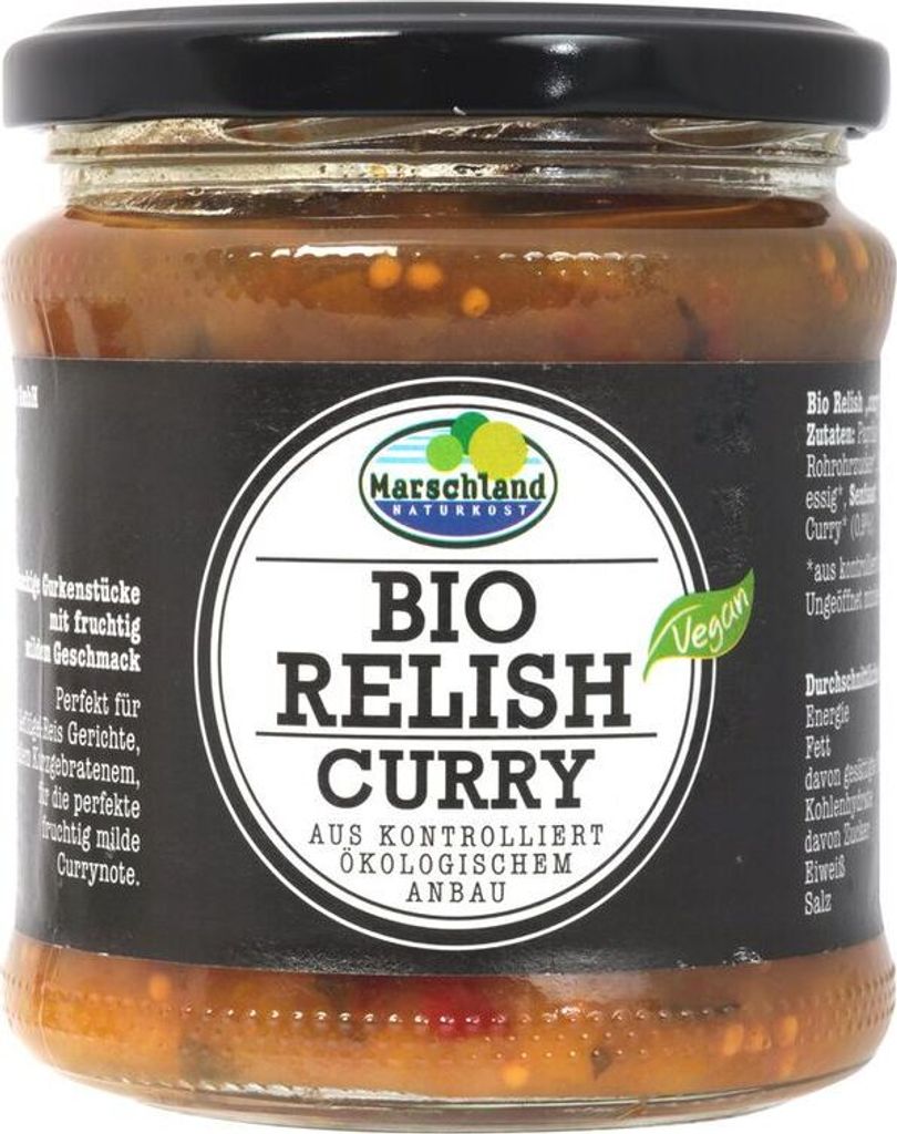 Marschland Gurken-Relish Curry 370 ml Gl. -- 325g