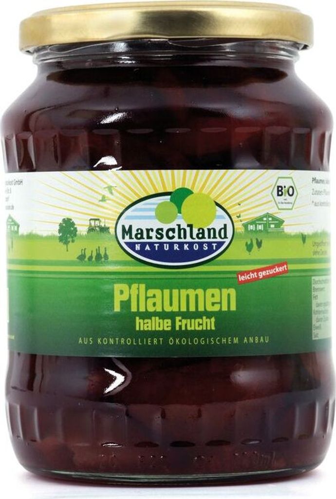 Marshland Plums Half Fruits 720 ml -- 0.385 kg x 6 - 6-pack VPE