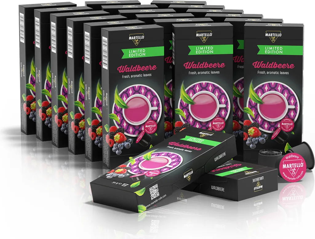 Martello Wild Berry Tea Capsules - Fresh, aromatic leaves - 200 Capsules, Compatible with MARTELLO capsule machines