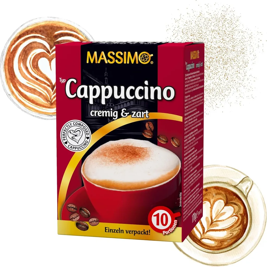 MASSIMO Cappuccino Cremig & Zart 8 x 170g Kaffee-Heißgetränk Instankaffee