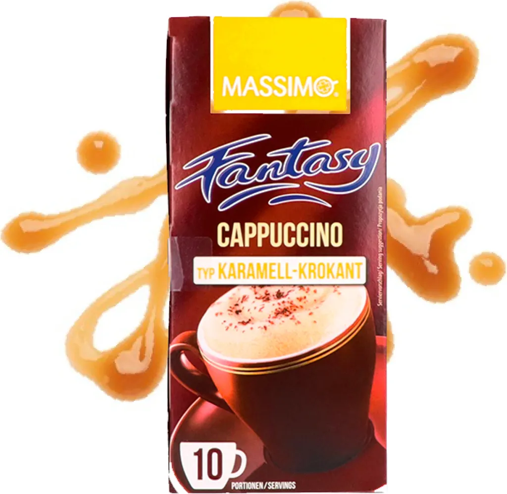 Massimo Fantasy Cappuccino Caramel Brittle 16 boxes x 10 sticks of 12.5g instant coffee drink powder with caramel flavor