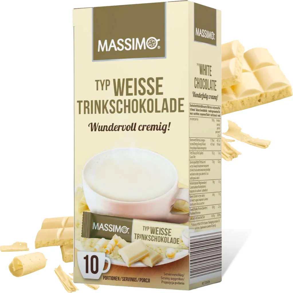 MASSIMO White Drinking Chocolate 10 Sticks x 25g Finest Selection