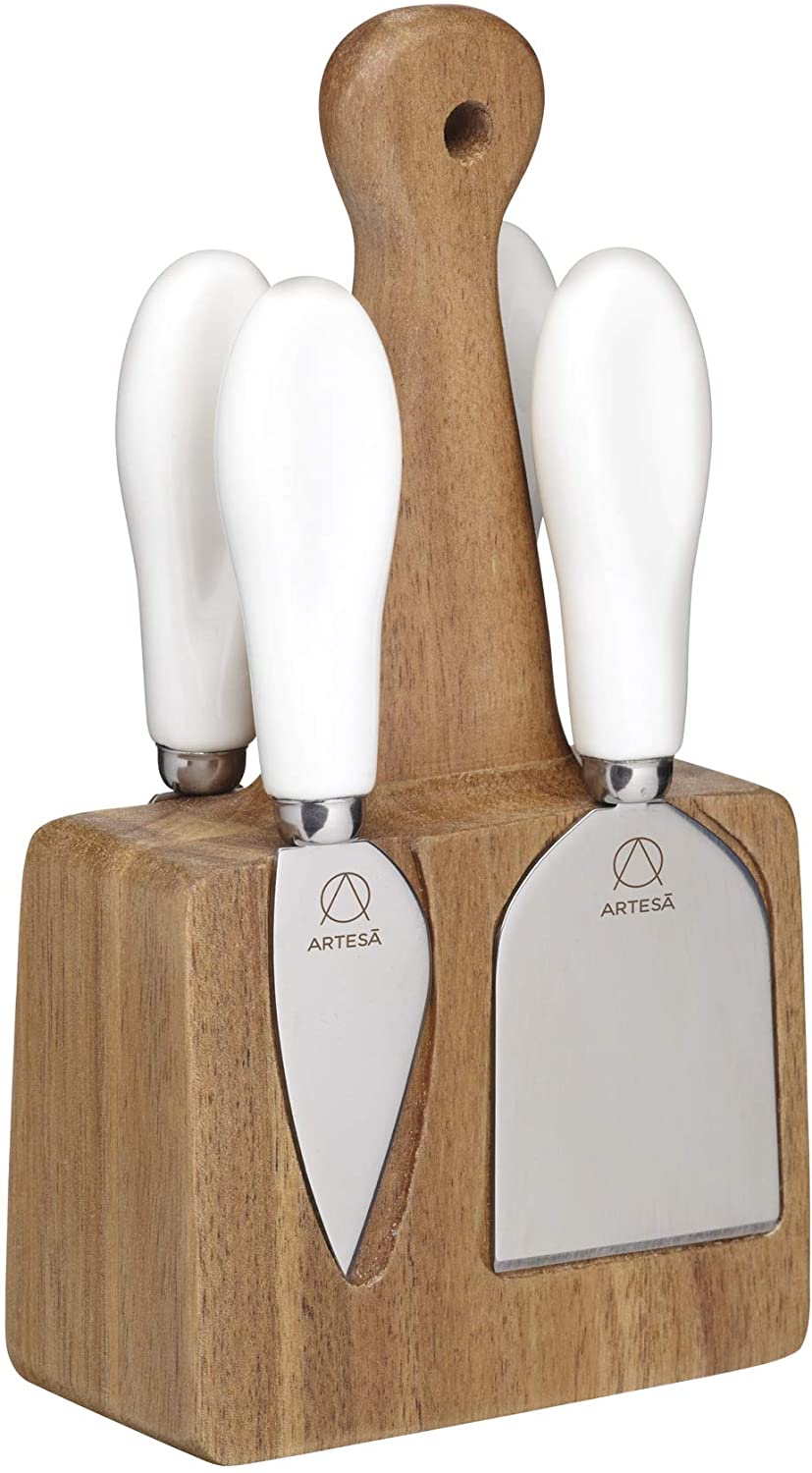 KitchenCraft Master Class Artesa Cheese Serving Set 5 10X50X18 CM – Acacia Wood