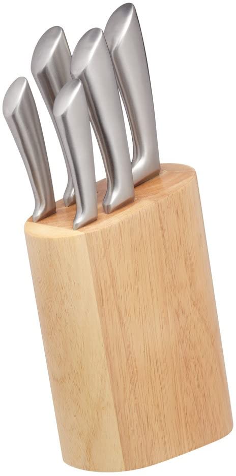 KitchenCraft Master Class Cortes 5-Piece Stainless Steel Knife Set and Knife Block