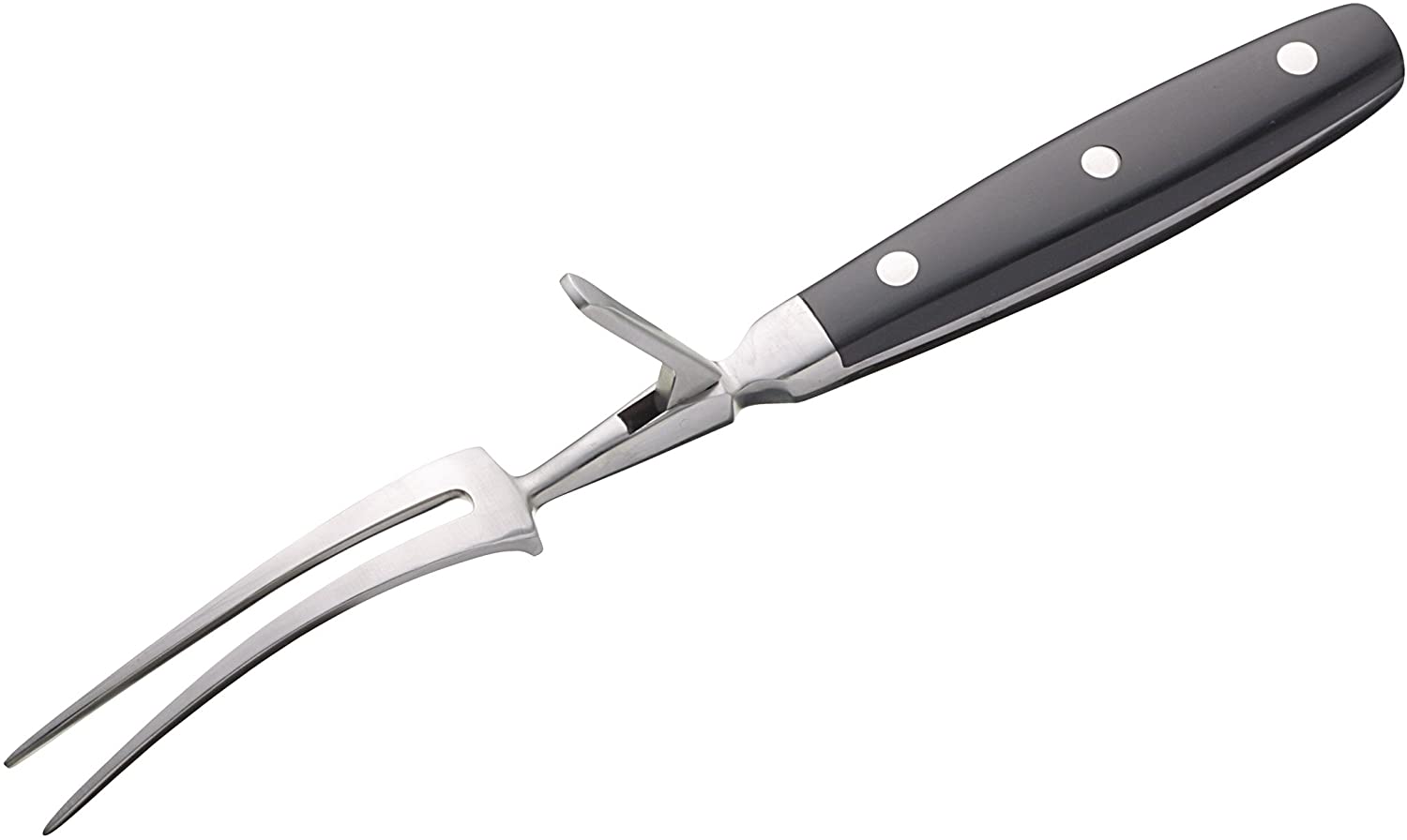KitchenCraft Master Class Deluxe Traditional Carving Fork with Retractable Safety Guard