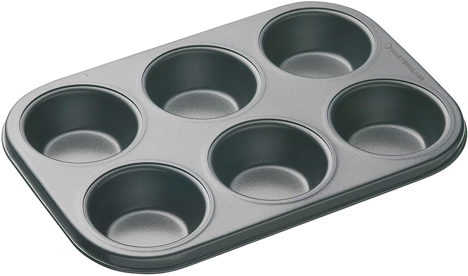 KitchenCraft Master Class Non-Stick 6-Hole Cupcake Tray / Baking Pan, 27 x 18 cm (10.5 x 7 inch)