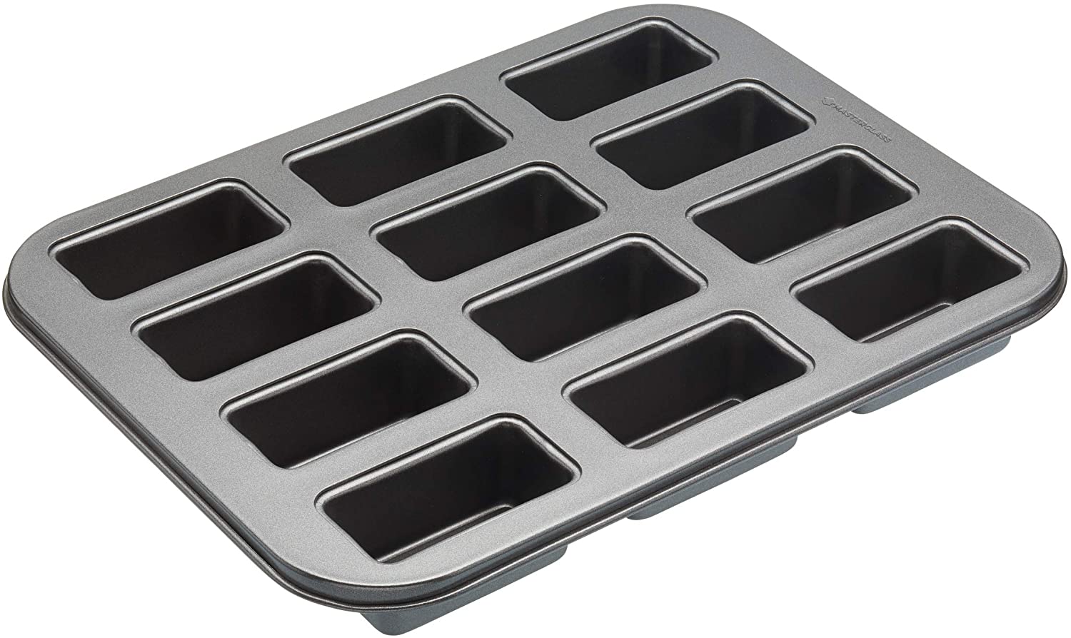 KitchenCraft masterclass Non-Stick Baking Tray with Mini Loaf Tin and Loose Bases, Steel, Grey, 27 x 36 x 3 cm
