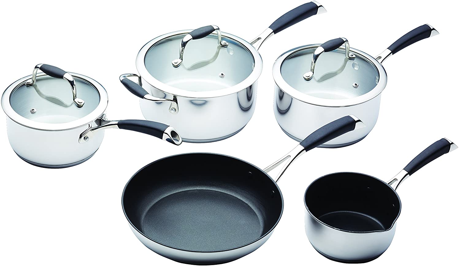 KitchenCraft Master Class Stainless Steel Induction-Ready Pan Set (5 Pieces)