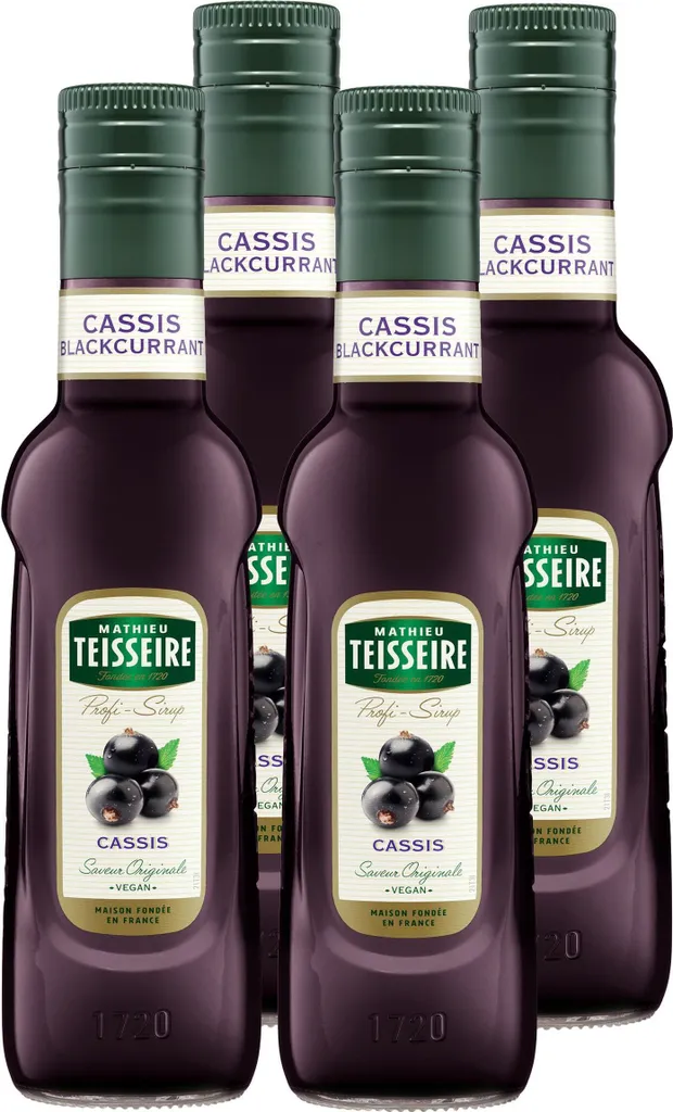 Mathieu Teisseire Getränke-Sirup Cassis 0,25L (4er Pack)