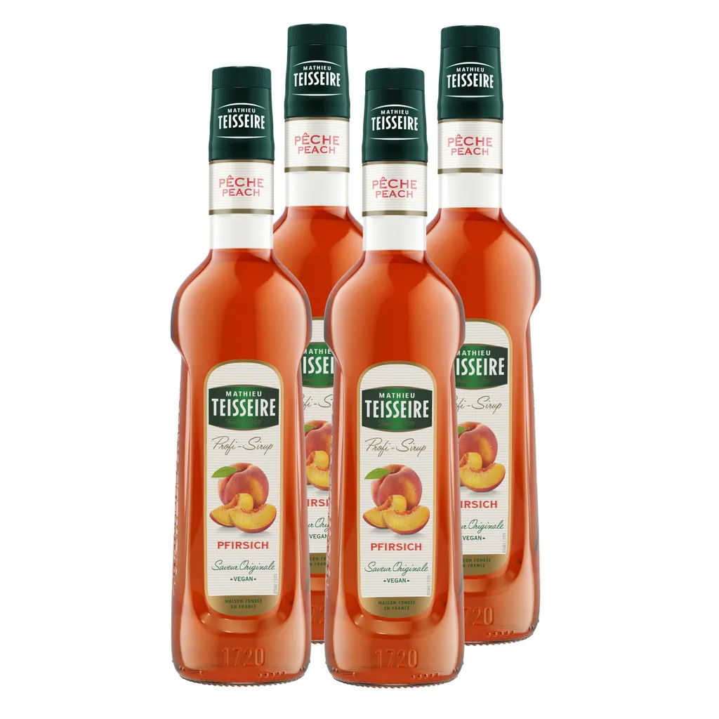 Mathieu Teisseire Getränke-Sirup Pfirsich 0,7L (4er Pack)