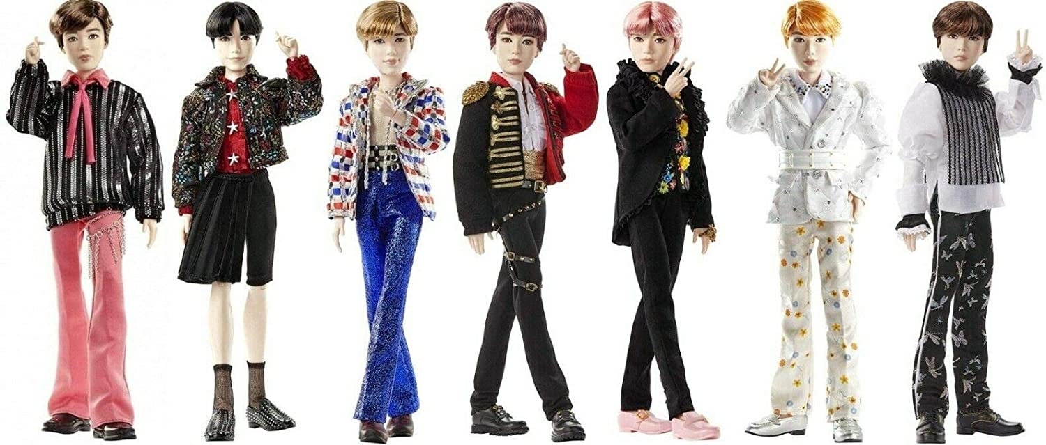Mattel- Bts Prestige Fashion Dolls, Young Kook, Jimin, V, Jin, Rm, J-Hope A