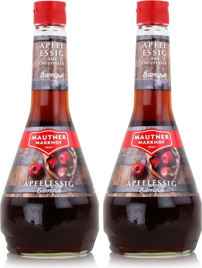 Mautner Apple Cider Vinegar Barrique 0.5L - Vinegar from Austria (2-pack)