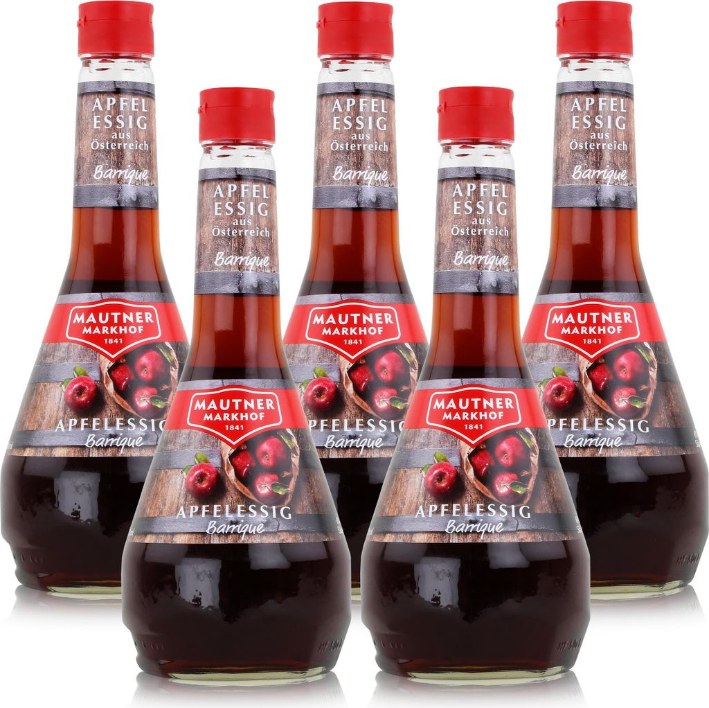 Mautner Apple Cider Vinegar Barrique 0.5L - Vinegar from Austria (5-pack)