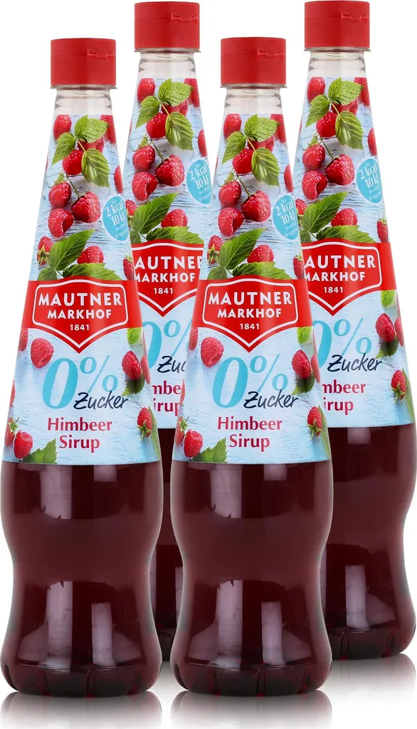 Mautner Getränkesirup Himbeere 0% Zucker 0,7L - Softdrink (4er Pack)