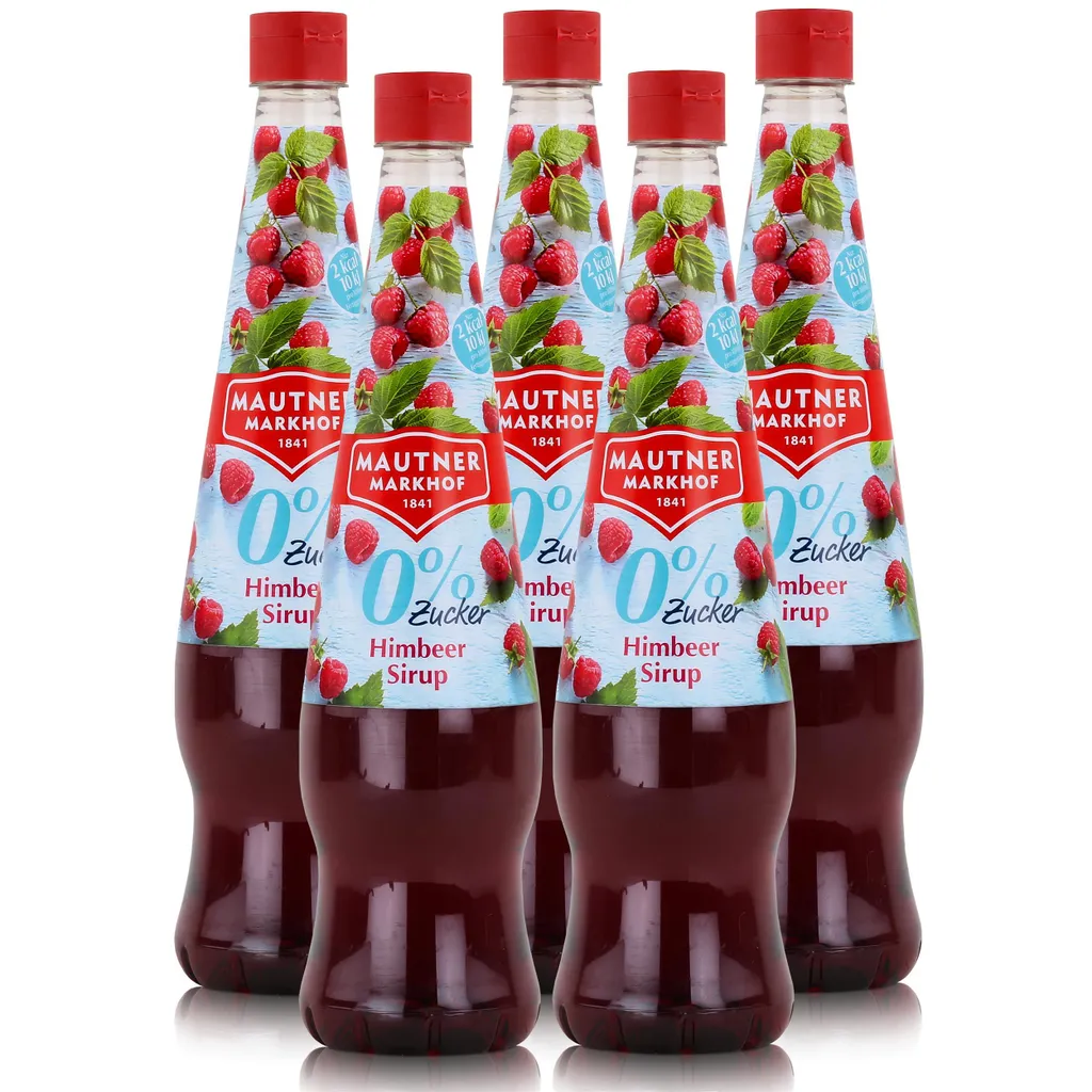 Mautner Getränkesirup Himbeere 0% Zucker 0,7L - Softdrink (5er Pack)