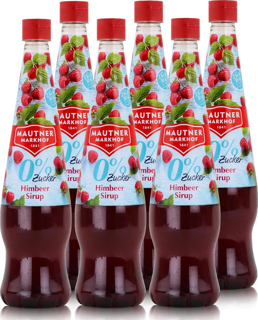 Mautner Getränkesirup Himbeere 0% Zucker 0,7L - Softdrink (6er Pack)