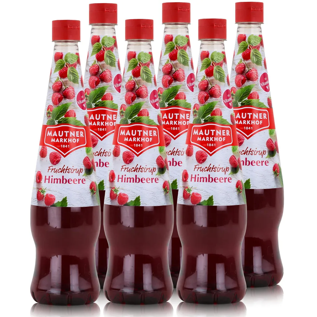 Mautner Getränkesirup Himbeere 0,7L - Softdrink, Cocktails (6er Pack)