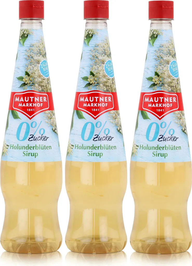 Mautner Getränkesirup Holunderblüte 0% Zucker 0,7L - Softdrink (3er Pack)