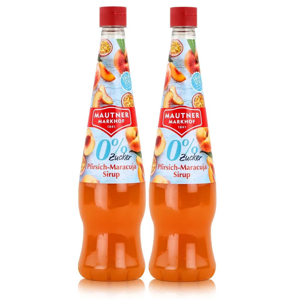 Mautner Getränkesirup Pfirsich-Maracuja 0% Zucker 0,7L - Softdrink (2er Pack)