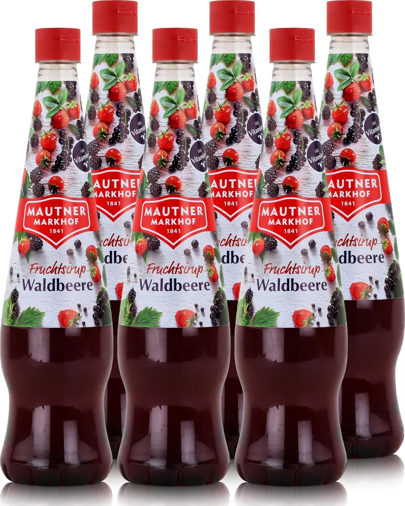 Mautner Getränkesirup Waldbeere 0,7L - Softdrink, Cocktails (6er Pack)