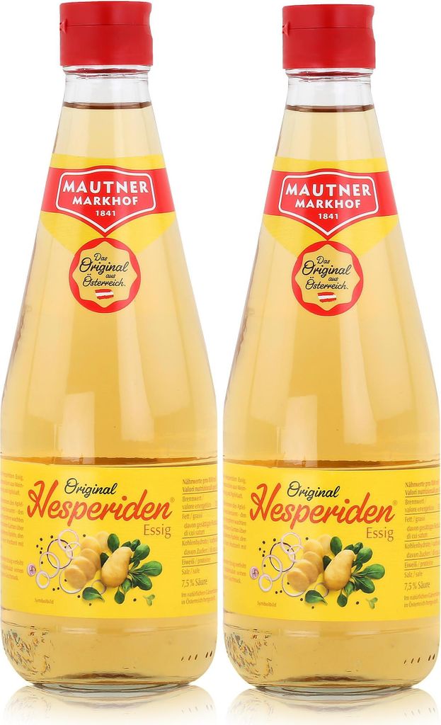 Mautner Hesperiden Vinegar 0.5L - Spirit Vinegar, Wine Vinegar & Apple Juice (2-pack)