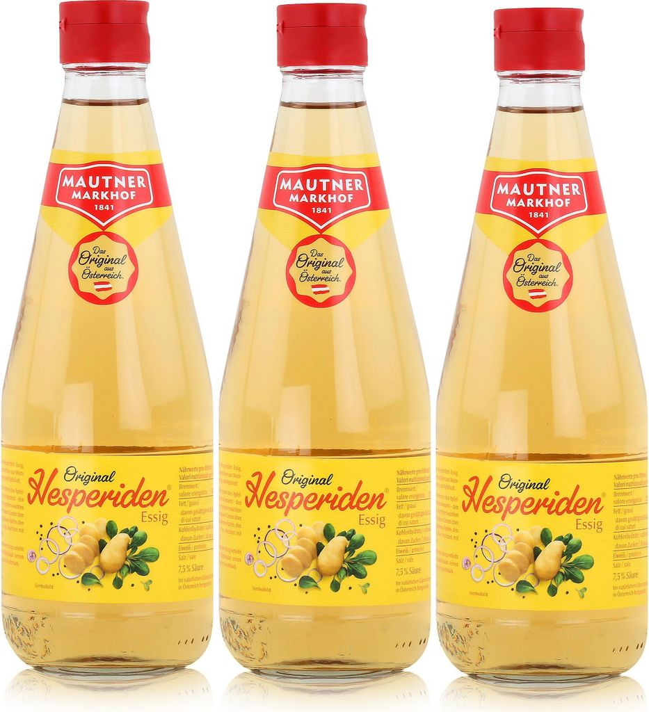 Mautner Hesperiden Vinegar 0.5L - Spirit Vinegar, Wine Vinegar & Apple Juice (3-pack)