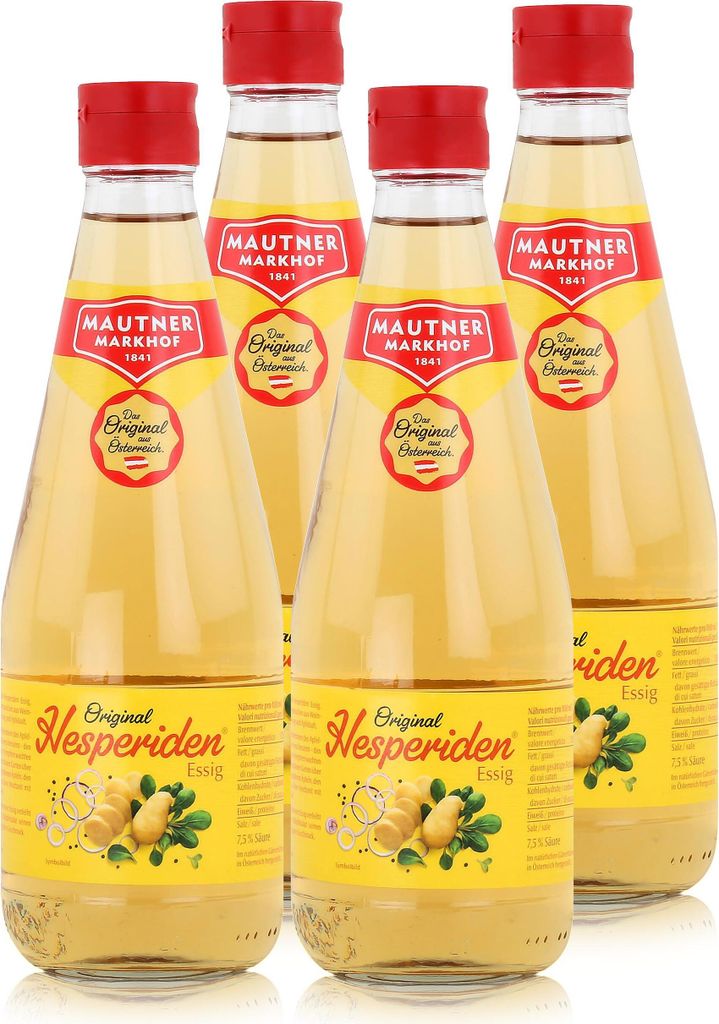 Mautner Hesperiden Vinegar 0.5L - Spirit Vinegar, Wine Vinegar & Apple Juice (4-pack)