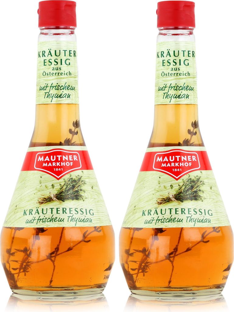 Mautner herbal vinegar with fresh thyme 0.5L - vinegar from Austria (2-pack)
