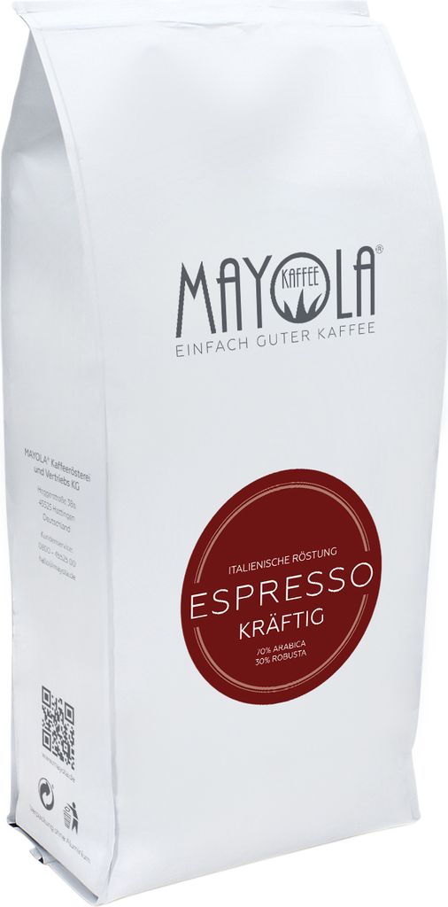 MAYOLA Espresso Strong, 1000g | whole bean | fairly & sustainably produced | slow roasting