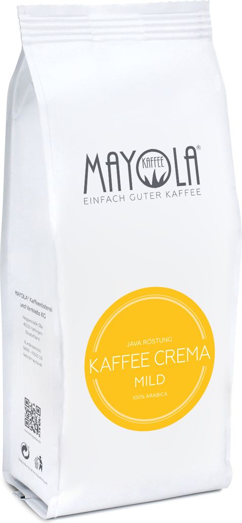 MAYOLA Coffee Crema Mild, 250g | whole bean | fairly & sustainably produced | slow roasting