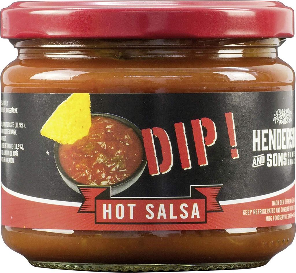 MBG Henderson and Sons Dip Hot Salsa Hot Chili Dip 315g Pack of 12