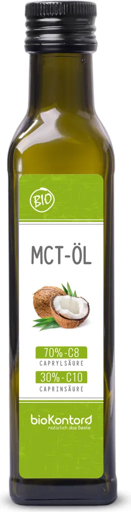 MCT Öl  250 ml aus 100%  Kokosöl | 70% Caprylsäure C8 und 30% Caprinsäure C10 | rein mechanisch hergestellt - bioKontor
