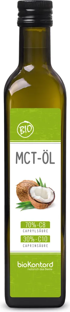MCT Öl 500 ml aus 100% Kokosöl  | 70% Caprylsäure C8 und 30% Caprinsäure C10 | rein mechanisch hergestellt - bioKontor