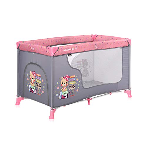 Lorelli Moonlight Baby Travel Bed Playpen Side Opening Carry Bag Foldable Pink