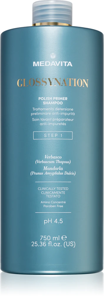 Medavita Glossynation Polish Primer Shampoo gentle cleansing shampoo