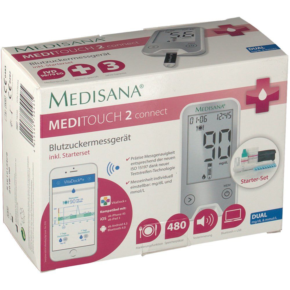 MEDISANA® MediTouch 2 blood glucose meter mg/dl