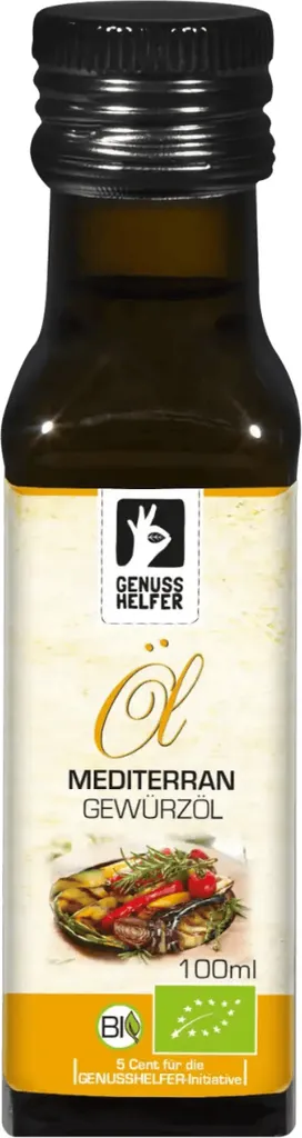 Mediterranes Gewürzöl kaltgepresst, Rapsöl mit Kräutern, Speiseöl für französische, italienische und griechische Gerichte, 100ml