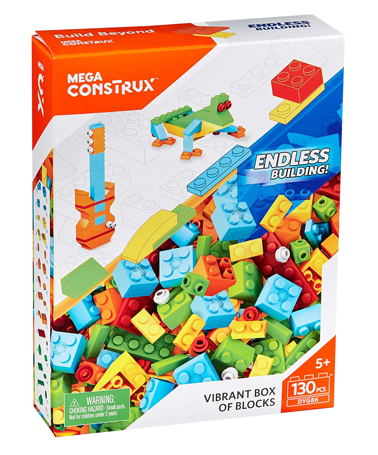 Medium Building Blocks Set (130 Pieces) Base Colour Mega Bloks Cons Trux