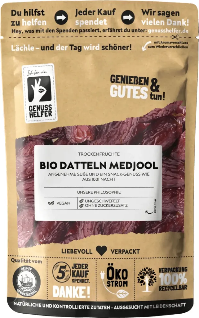Medjool Dates, dried, whole, dried fruits with no added sugar & unsulfured, 2 x 250g